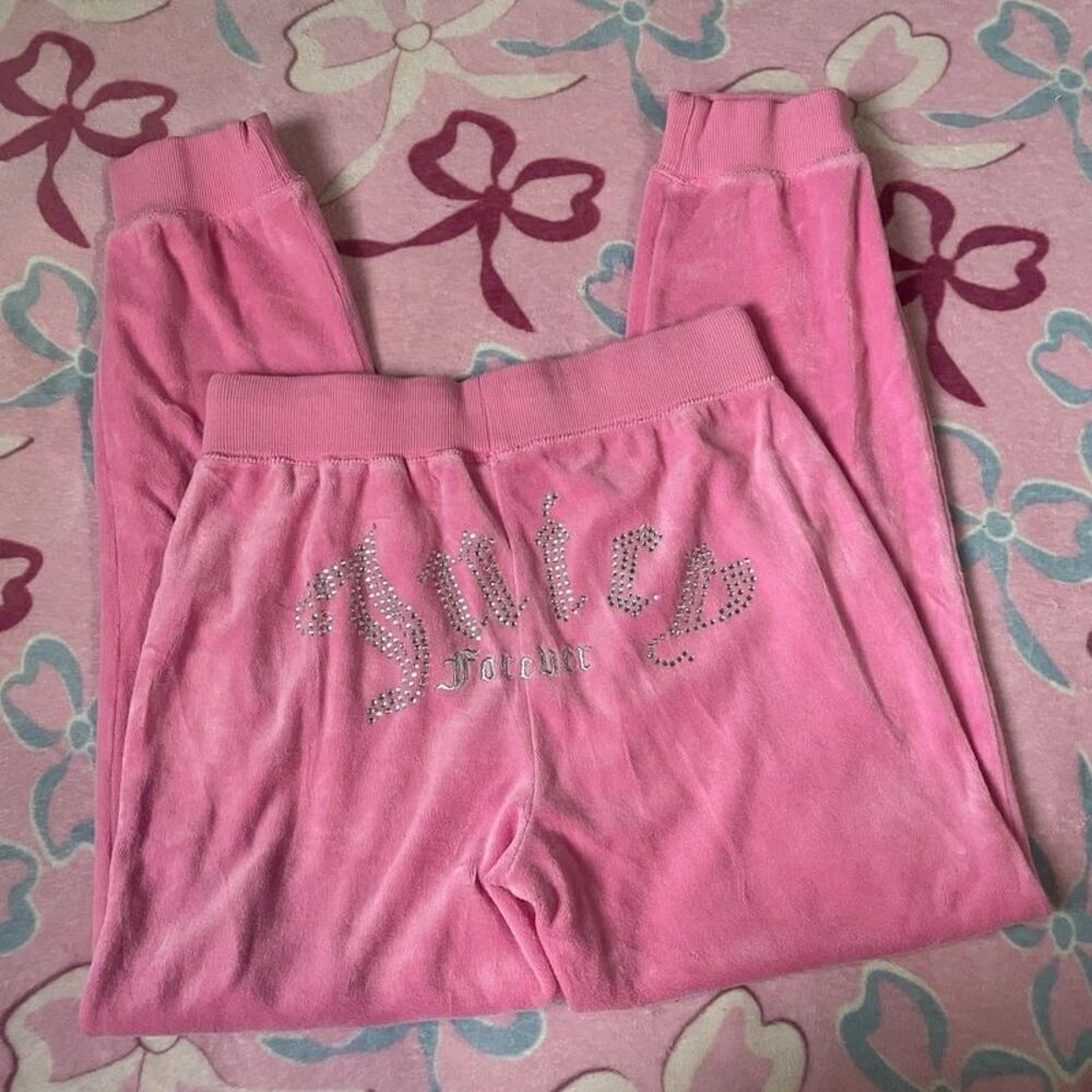 Juicy Couture Y2K Tracksuit Sweats Medium Pink Velvet Cozy